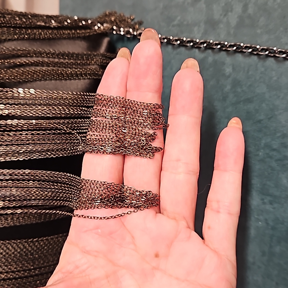 BCBGMAXAZRIA black metal fringe clutch chain crossbody bag party wedding - Picture 2 of 11